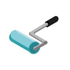 Paint Roller Isometric Illustration Graphic Isolate in White
