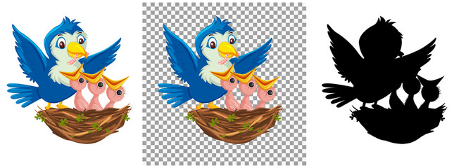 Bird chicks cartoon character