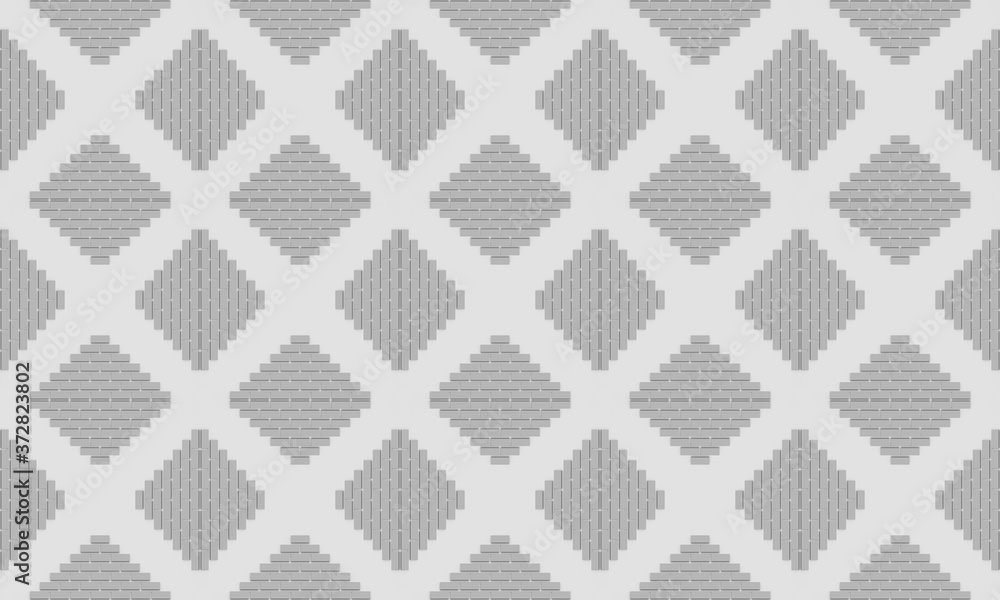 Poster 3d rendering. seamless simple gray square grid pattern wall background.