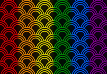 3d rendering. modern luxurious seamless golden circle ring pattern wave wall design background.