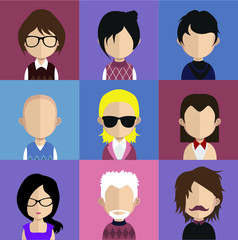 Collection of avatars  ( Man and woman Characters )