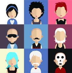 Collection of avatars  ( Man and woman Characters )