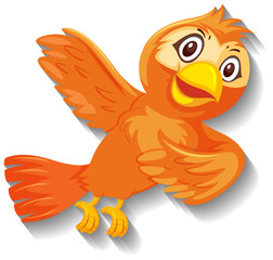 Fototapeta premium Cute orange bird cartoon character