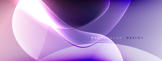 Vector abstract background - liquid bubble shapes on fluid gradient with shadows and light effects. Shiny design template for text