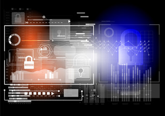 Technology security concept safety digital protection system