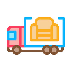 furniture delivery icon vector. furniture delivery sign. color symbol illustration