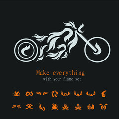 Motorcycle with Flame icon