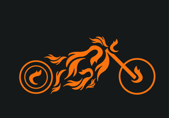 Motorcycle with Flame icon