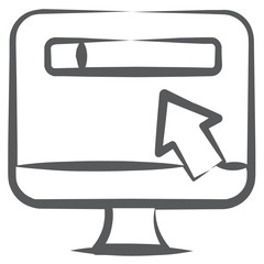 
Doodle line icon of online search bar 

