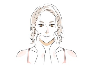 美容女性イラスト　笑顔