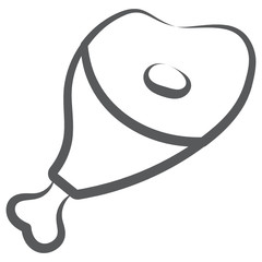 
Baked ham icon design, doodle vector in editable style 

