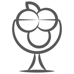 Obraz premium Ice cream scoops placed in a bowl, gelato doodle line vector 