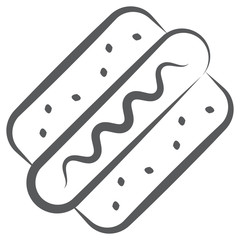 
Hotdog sandwich in editable doodle style 

