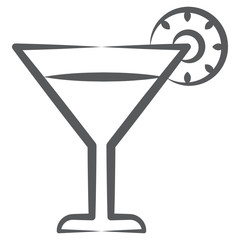 
Glass with lemon slice, margarita doodle icon design 
