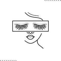 abstract face art vector icon in outlines