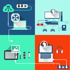 laptop icon ( long shadow )