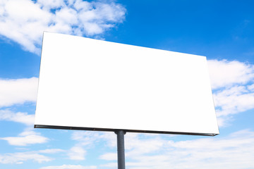 Blank advertising billboard on city street