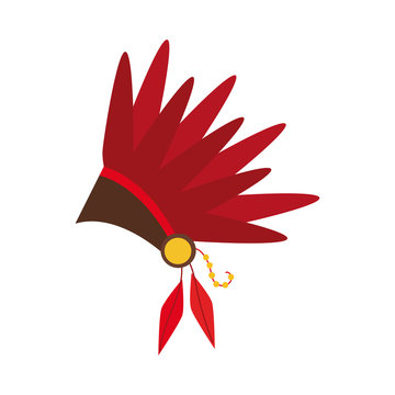 apache feather hat flat style icon