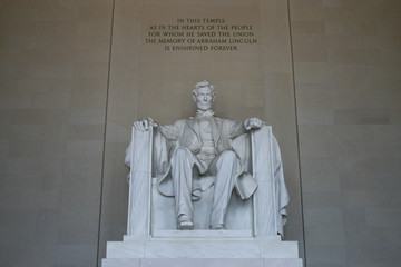 Low angle shot taken at Lincoln Memorial Washington USA