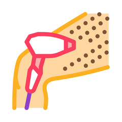 laser depilation leg icon vector. laser depilation leg sign. color symbol illustration