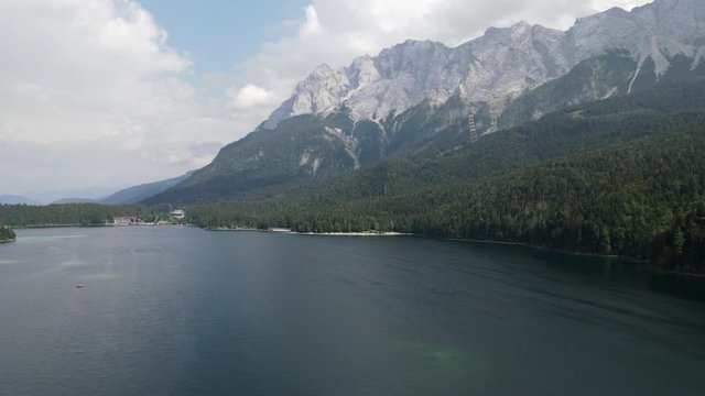 Lake Eises and Zugspitze, Landscape, Mountain, in Bavaria, Germany, Europe, Hyperlapse