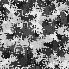 Seamless digital arctic pixel camo texture vector for army textile print