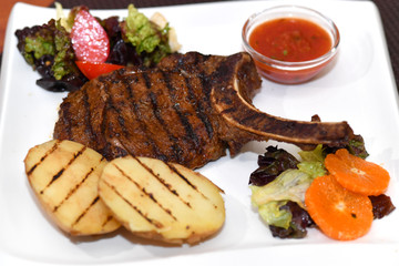 food, meat, meal, dinner, chicken, grilled, beef, fried, plate, steak, barbecue, white, dish, cuisine, lunch, grill, cooked, gourmet, fish, roasted, closeup, tasty, roast, delicious