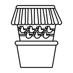 shooting with ducks mechanical fairground attraction line style icon