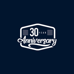 30 Years Anniversary Celebration Retro Vector Template Design Illustration