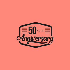 50 Years Anniversary Celebration Retro Vector Template Design Illustration