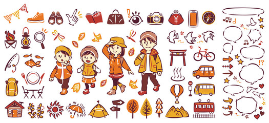 秋 紅葉 家族で旅行にお出かけ Wall Mural Wallpaper Murals Keiko Kusuhara