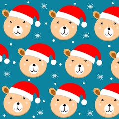 christmas animal pattern, digital paper vector illustration