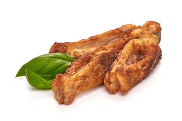 Fried fish steaks, isolated on white background