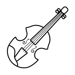 Obraz premium cello string instrument line style icon