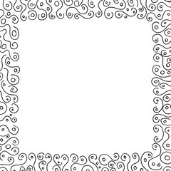 Square size frame, hand-drawn in doodle style.