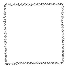 Square size frame, hand-drawn in doodle style.