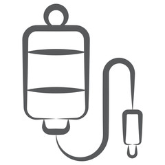 
Blood bag for intravenous transfusion therapy, iv drip icon in line style 
