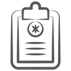 
Medical prescription attached on a clipboard , doodle icon stroke

