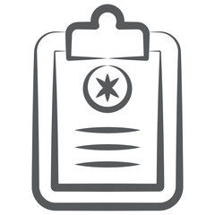 
Medical prescription attached on a clipboard , doodle icon stroke

