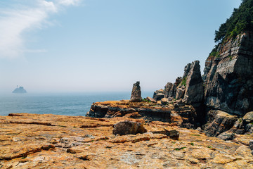 View of Taejongdae cliff and sea in Busan, Korea