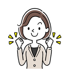 Vector illustration material: motivated young woman, businesswoman