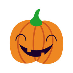 halloween pumpkin face flat style icon