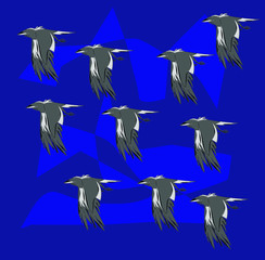 Obraz premium creative illustration of a flying bird