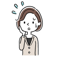 Vector material: a woman with a troubled expression, a businesswoman