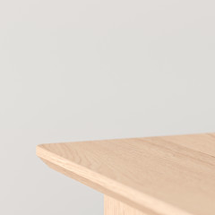 Close-Up to wooden table for montage product display. 3D illustration