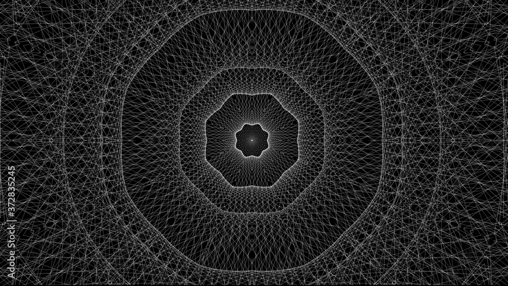 Aufkleber grayscale 3d rendering of circular and geometric shapes - great for futuristic backgrounds