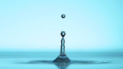Detail of water drop on water surface