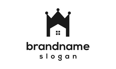Home crown logo design vector
