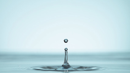 Detail of water drop on water surface