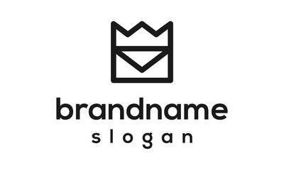 Fototapeta premium Crown mail logo design vector